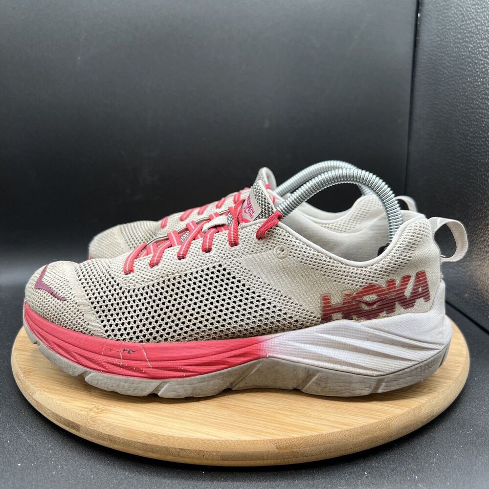 Hoka One One Athletic Shoes in Red and Gray